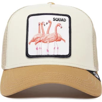 Καπέλο τράκερ μπεζ και καφέ με φλαμένκο της ομάδας Squad The Farm Premium από την Goorin Bros.