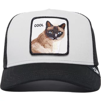 Λευκό και μαύρο trucker καπέλο με γάτα Cool Cat The Farm Premium από την Goorin Bros.