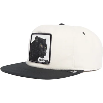 Λευκό και μαύρο snapback καπέλο με παντερία Black Panther Stealth Explorer The Farm Flats από την Goorin Bros.