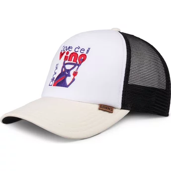 Λευκό, μαύρο και μπεζ τράκερ καπέλο Vino HFT Food από Djinns
