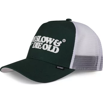 Πράσινο και λευκό τροχονόμος καπέλο Live Slow & Die Old HFT LSDO από την Djinns