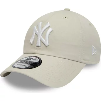 Ρυθμιζόμενο μπεζ καπέλο με καμπυλωτό γείσο 9TWENTY League Essential των New York Yankees MLB από την New Era