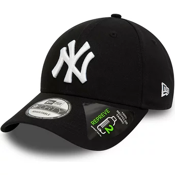Μαύρο ρυθμιζόμενο καπέλο με καμπύλη γείσο 9FORTY REPREVE League Essential των New York Yankees MLB από την New Era