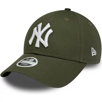 Πράσινο Ρυθμιζόμενο Γυναικείο Καπέλο με Καμπύλη Γείσα 9FORTY League Essential των New York Yankees MLB από την New Era