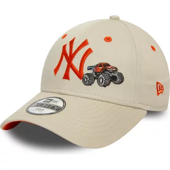 Ρυθμιζόμενο μπεζ καπέλο με καμπυλωτό γείσο και πορτοκαλί λογότυπο για αγόρι, 9FORTY Graphic Monster Truck των New York Yankees M