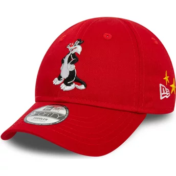Ρυθμιζόμενο κόκκινο καπέλο με καμπυλωτό γείσο για αγόρι 9FORTY του Silvestre Looney Tunes από την New Era