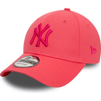 Ροζ ρυθμιζόμενο καπέλο με καμπύλη και ροζ λογότυπο 9FORTY League Essential των New York Yankees MLB από την New Era