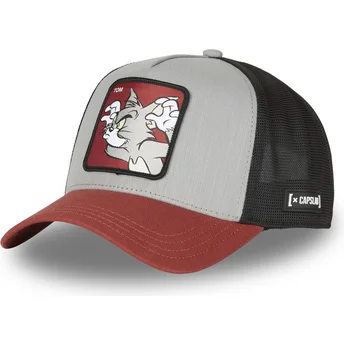 Γκρι, μαύρο και κόκκινο trucker καπέλο Tom GRI Looney Tunes από Capslab