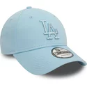 gorra-curva-azul-claro-ajustable-con-logo-azul-claro-9forty-league-essential-de-los-angeles-dodgers-mlb-de-new-era