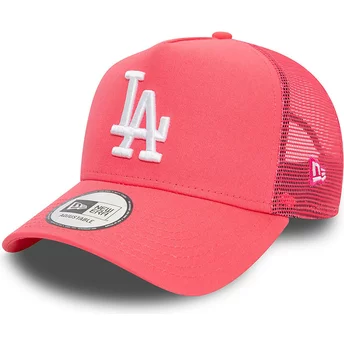 Gorra trucker rosa A Frame League Essential de Los Angeles Dodgers MLB de New Era