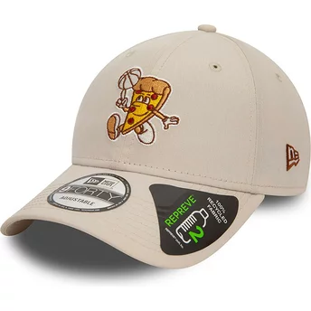 Ρυθμιζόμενο μπεζ 9FORTY REPREVE καπέλο με καμπυλωτή γείσονα Basketball Pizza από την New Era