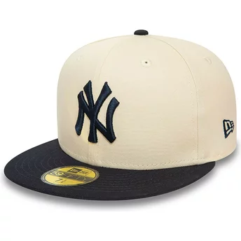 Μπεζ και Ναυτικό Μπλε Ρυθμιζόμενο Καπέλο 59FIFTY Team Colour των New York Yankees MLB από την New Era