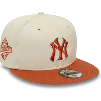Μπεζ και καφέ επίπεδο καπέλο snapback 9FIFTY Patch των New York Yankees MLB από την New Era