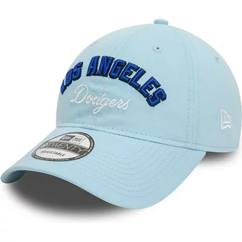 Ρυθμιζόμενο μπλε καπέλο με καμπύλη γείσο 9TWENTY Wordmark των Los Angeles Dodgers MLB από την New Era