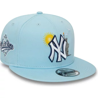 Γαλάζιο snapback 9FIFTY καπέλο με επίπεδο γείσο Summer Icon των New York Yankees MLB από την New Era