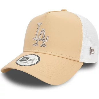 Καφέ σκούρο και λευκό τράκερ καπέλο A Frame Seasonal Infill των Los Angeles Dodgers MLB από την New Era