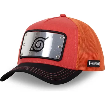 Κόκκινο και πορτοκαλί trucker καπέλο Konoha NME Naruto από την Capslab