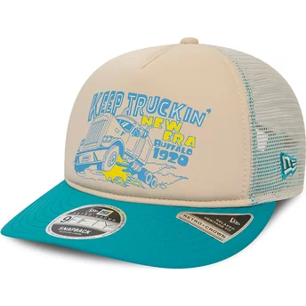 Μπεζ και μπλε trucker καπέλο American Keep Truckin 9FIFTY Retro Crown A Frame από την New Era