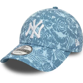 Ρυθμιζόμενο μπλε καπέλο με καμπύλη γείσο 9FORTY Summer All Over Print των New York Yankees MLB από την New Era