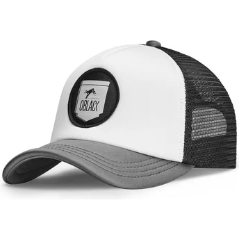 Κλασικό λευκό, μαύρο και γκρι τράκερ καπέλο από την Oblack