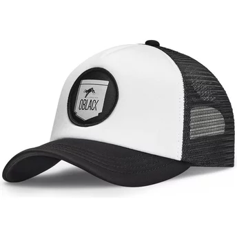 Κλασικό λευκό και μαύρο τροχονόμος καπέλο από την Oblack