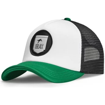 Κλασικό trucker καπέλο σε λευκό, μαύρο και πράσινο από την Oblack