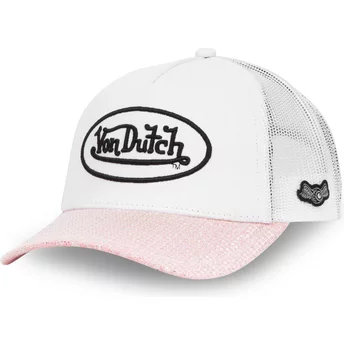 Λευκό και ροζ τρακερ καπέλο SHINY P της Von Dutch