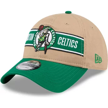 Καφέ και πράσινο καπέλο με καμπύλη γείσο και ρυθμιζόμενο 9TWENTY Draft 2024 των Boston Celtics NBA από την New Era