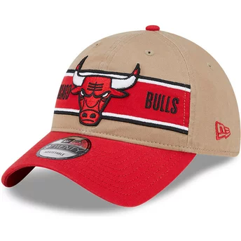 Μπεζ καπέλο με κόκκινη χαμηλή γείσονα, ρυθμιζόμενο 9TWENTY Draft 2024 των Chicago Bulls NBA από την New Era