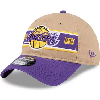 Στρογγυλομένο καφέ και βιολετί καπέλο ρυθμιζόμενο 9TWENTY Draft 2024 των Los Angeles Lakers NBA από την New Era