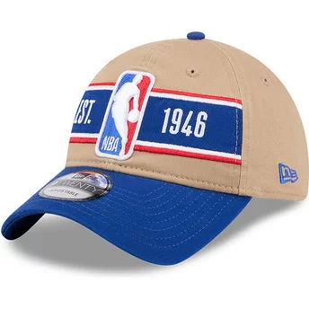 Καφέ και μπλε καπέλο με καμπυλωτό γείσο, ρυθμιζόμενο 9TWENTY Draft 2024 του NBA από την New Era
