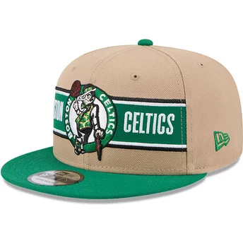 Καφέ και πράσινο επίπεδο καπέλο snapback 9FIFTY Draft 2024 των Boston Celtics NBA από την New Era