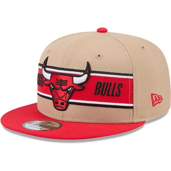 Καφέ και κόκκινο επίπεδο καπέλο snapback 9FIFTY Draft 2024 των Chicago Bulls NBA της New Era