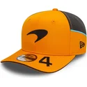 gorra-curva-naranja-y-gris-snapback-lando-norris-9fifty-original-fit-de-mclaren-racing-formula-1-de-new-era