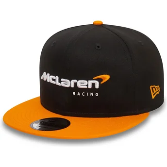 Μαύρο και πορτοκαλί επίπεδο καπέλο snapback 9FIFTY Essentials της McLaren Racing Formula 1 από την New Era