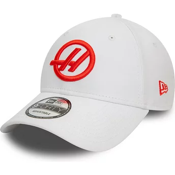 Λευκό καπέλο snapback 9FORTY με καμπύλη γείσο από την ομάδα Haas F1 Team Formula 1 της New Era