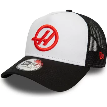 Λευκό και μαύρο trucker καπέλο E Frame της ομάδας Haas F1 Team Formula 1 από τη New Era