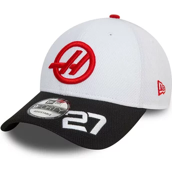 Λευκό και μαύρο καπέλο με καμπυλωτό γείσο snapback Nico Hulkenberg 9FORTY της Haas F1 Team Formula 1 από τη New Era