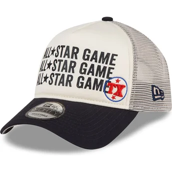 Καπέλο τύπου trucker σε μπεζ και ναυτικό μπλε χρώμα A Frame All Star Game των Texas Rangers MLB από την New Era