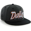 47-brand-flat-brim-script-logo-dallas-stars-nhl-black-snapback-cap