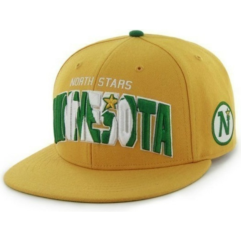 47-brand-flat-brim-minnesota-north-stars-nhl-yellow-snapback-cap