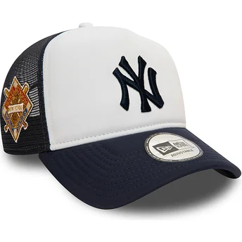 Λευκό και ναυτικό μπλε trucker καπέλο A Frame World Series των New York Yankees MLB της New Era