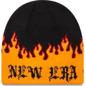 gorro-negro-y-naranja-skull-knit-flame-de-new-era