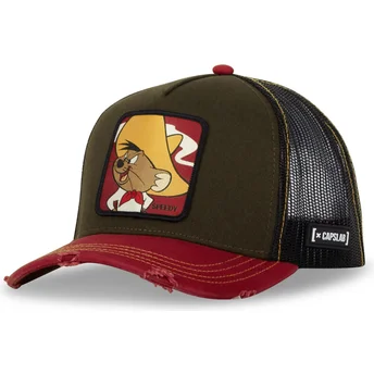 Πράσινο και κόκκινο trucker καπέλο Speedy Gonzales LOO10 SPE Looney Tunes από την Capslab