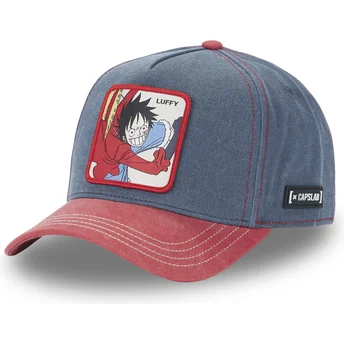 Μπλε και κόκκινο snapback καπέλο με καμπύλη γείσο Monkey D. Luffy OP4 HAK One Piece από την Capslab