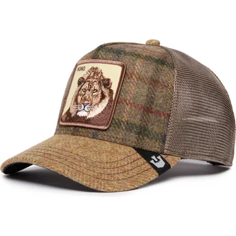 Καφέ trucker καπέλο με λιοντάρι King Moon Lion UK Plaid The Farm από τον Goorin Bros.