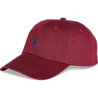 Καπέλο καμπύλο μπορντό ρυθμιζόμενο Cotton Chino Classic Sport από Polo Ralph Lauren
