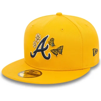 Κίτρινο επίπεδο καπέλο 59FIFTY Icon των Atlanta Braves MLB της New Era, με ρυθμιζόμενη εφαρμογή