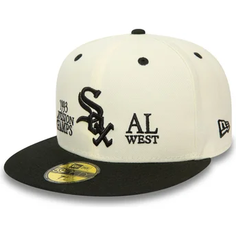 Μπεζ και μαύρο ρυθμιζόμενο καπέλο 59FIFTY 93 Division των Chicago White Sox MLB από την New Era