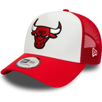 Λευκό και κόκκινο τράκερ καπέλο A Frame Team Colour των Chicago Bulls NBA από την New Era